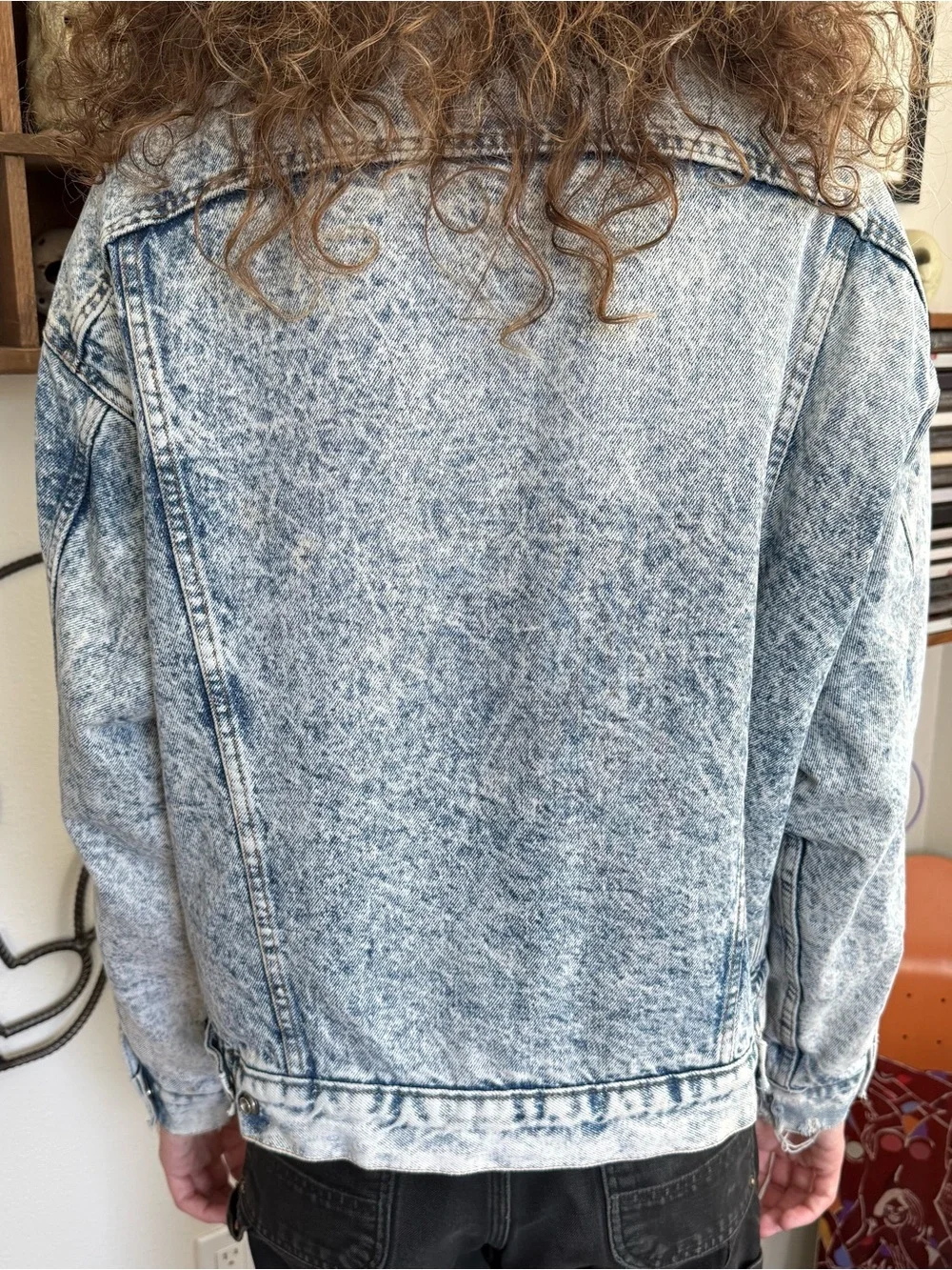 Vintage 80s Levis Sherpa Lined Denim Jacket Type III Acid Wash ~ Size XL